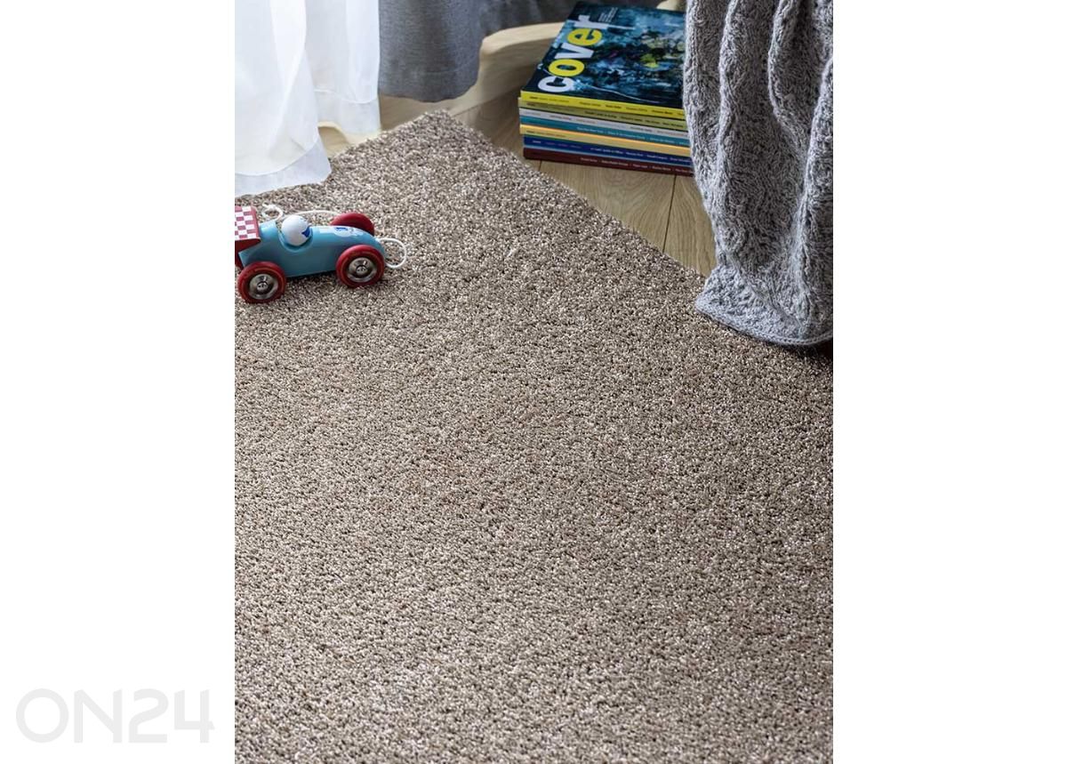 Narma kräsuline tuftingvaip Sweet™ beige ümar Ø 133 cm suurendatud