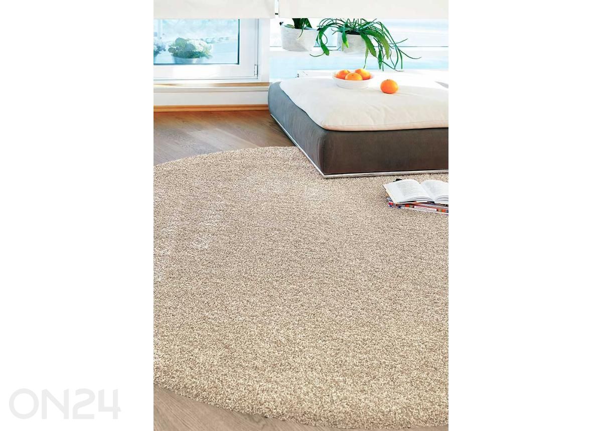 Narma kräsuline tuftingvaip Sweet™ cream ümar Ø 133 cm suurendatud