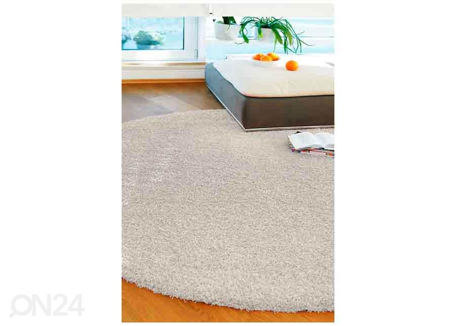 Narma pikakarvaline vaip Spice™ beige ümar Ø 133 cm suurendatud