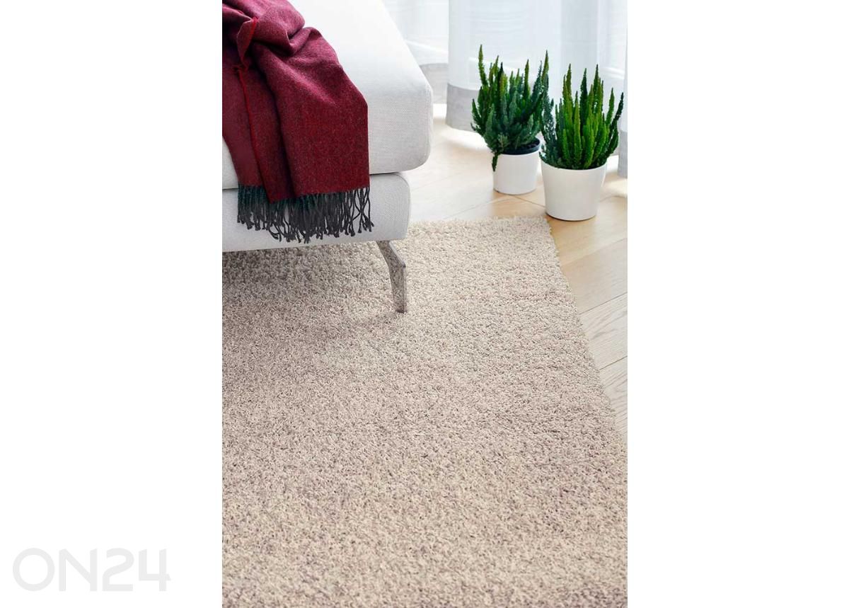 Narma pikakarvaline vaip Spice™ beige ümar Ø 133 cm suurendatud