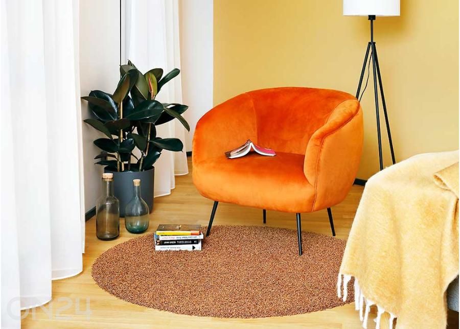 Narma pikakarvaline vaip Spice™ caramel ümar Ø 133 cm suurendatud