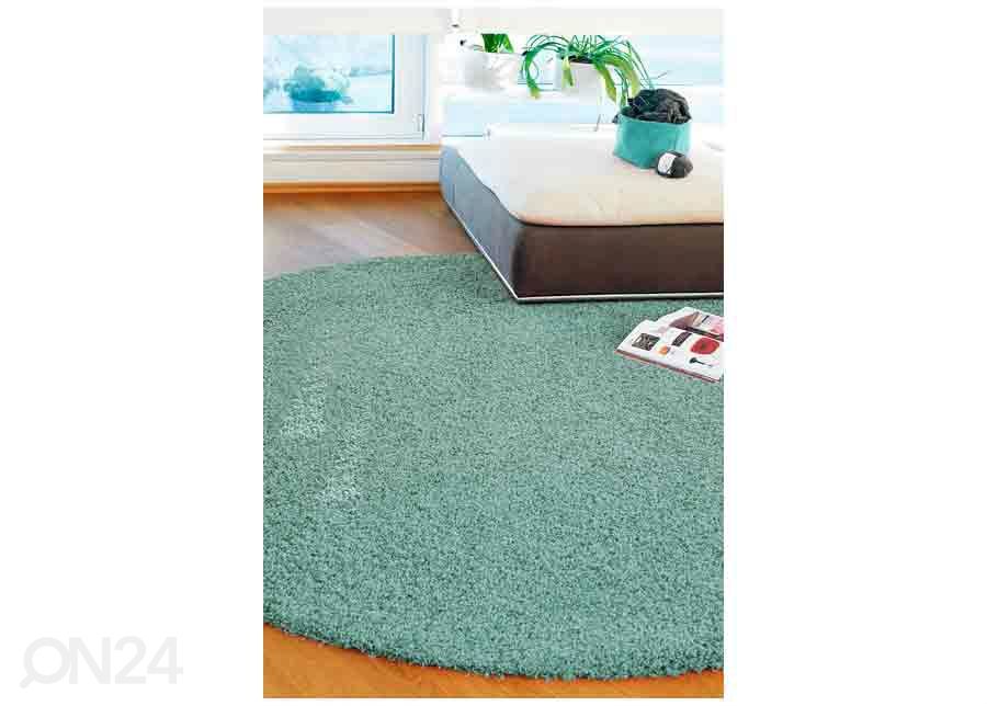 Narma pikakarvaline vaip Spice™ mint ümar Ø 133 cm suurendatud