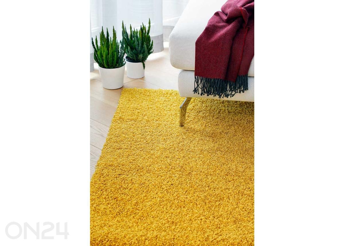 Narma pikakarvaline vaip Spice™ yellow ümar Ø 133 cm suurendatud