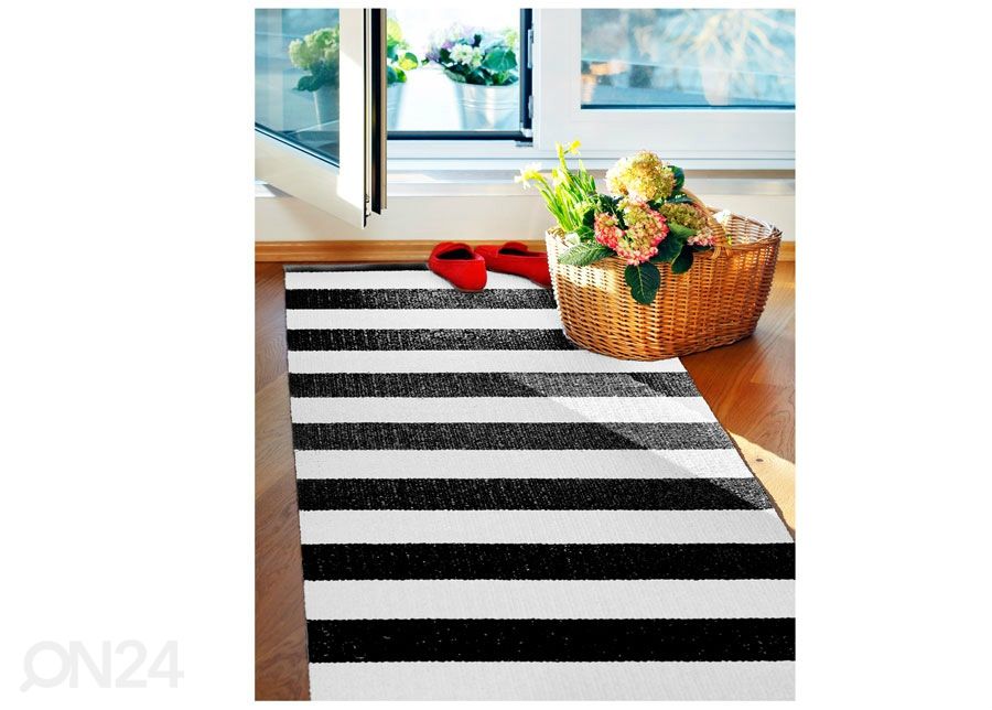 Narma plastikvaip Birkas black-white 70x200 cm suurendatud