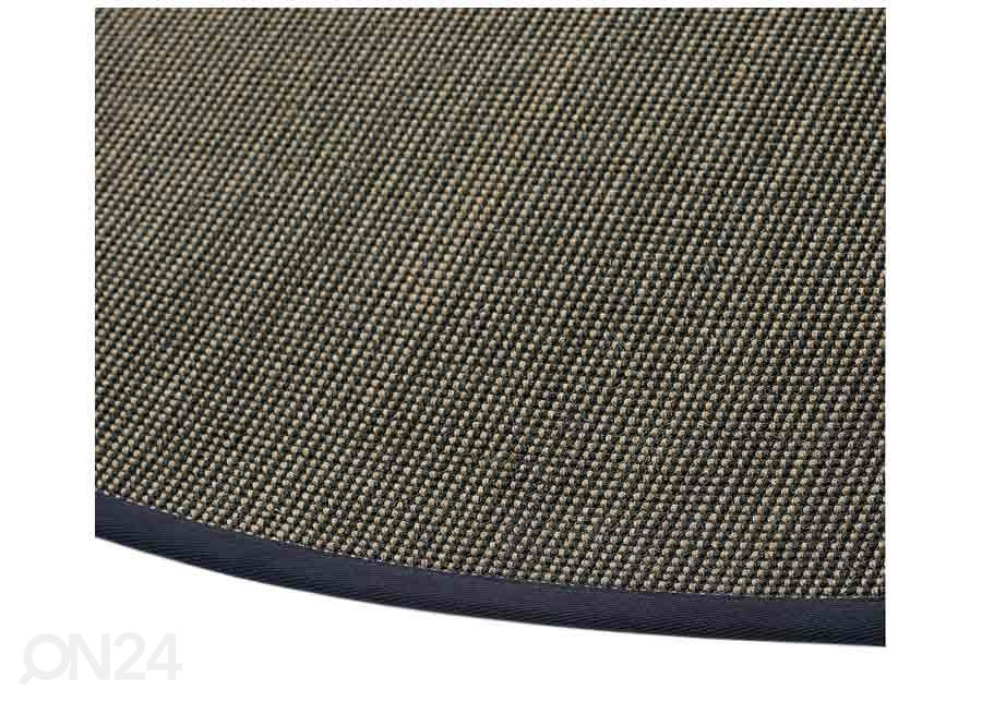 Narma sisalvaip Livos™ black-brown ümar Ø 160 cm suurendatud
