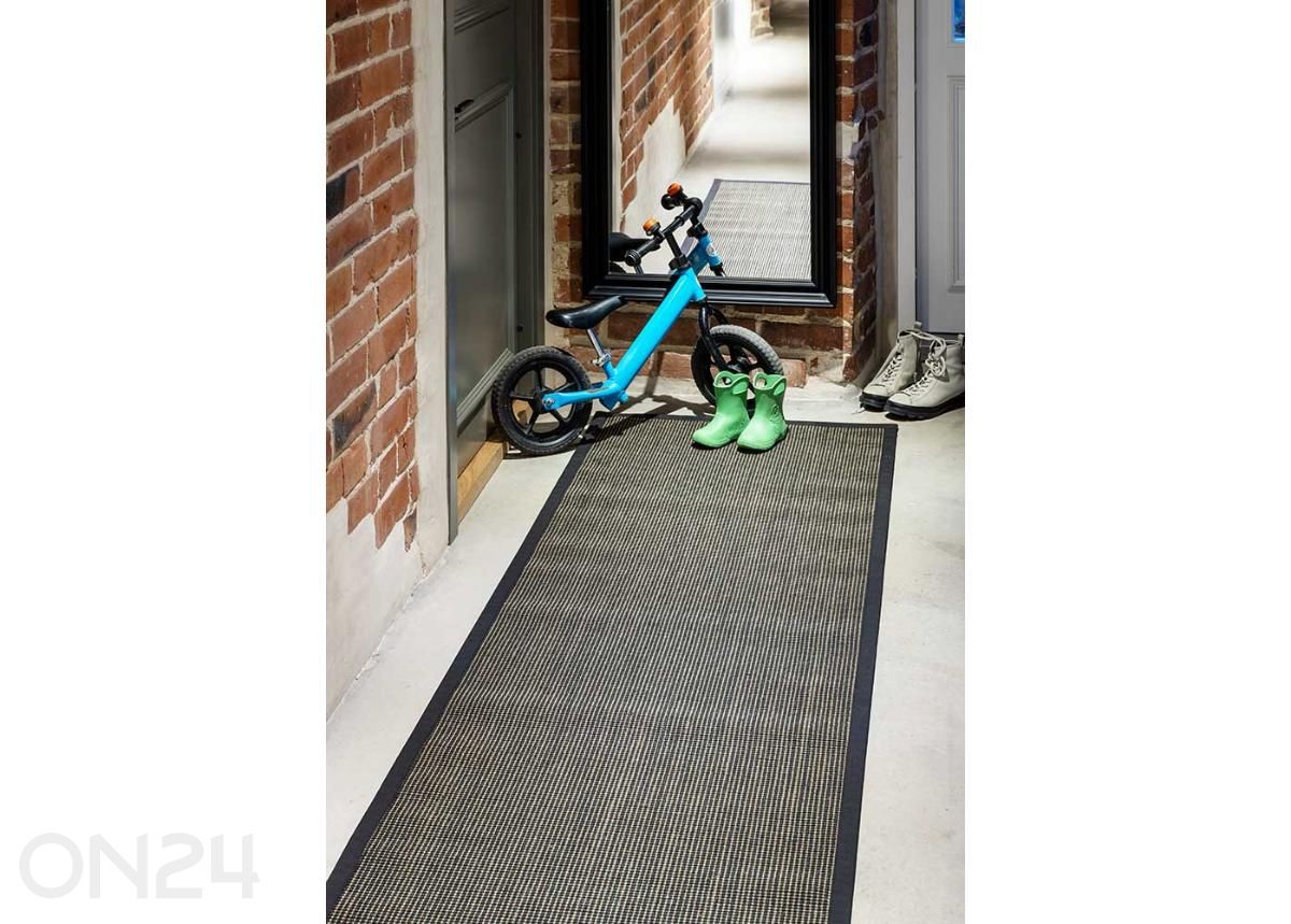 Narma sisalvaip Livos™ black-brown ümar Ø 160 cm suurendatud