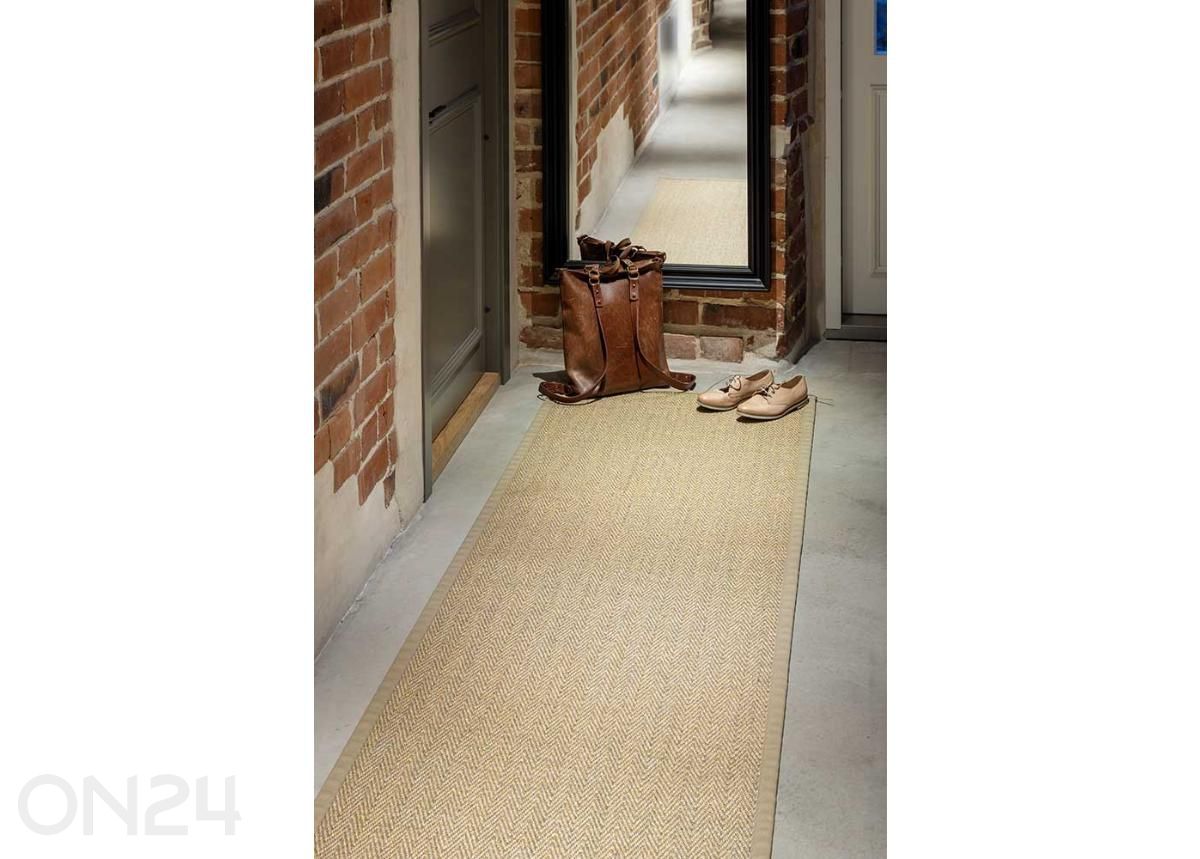 Narma sisalvaip Tuna™ beige ümar Ø 160 cm suurendatud
