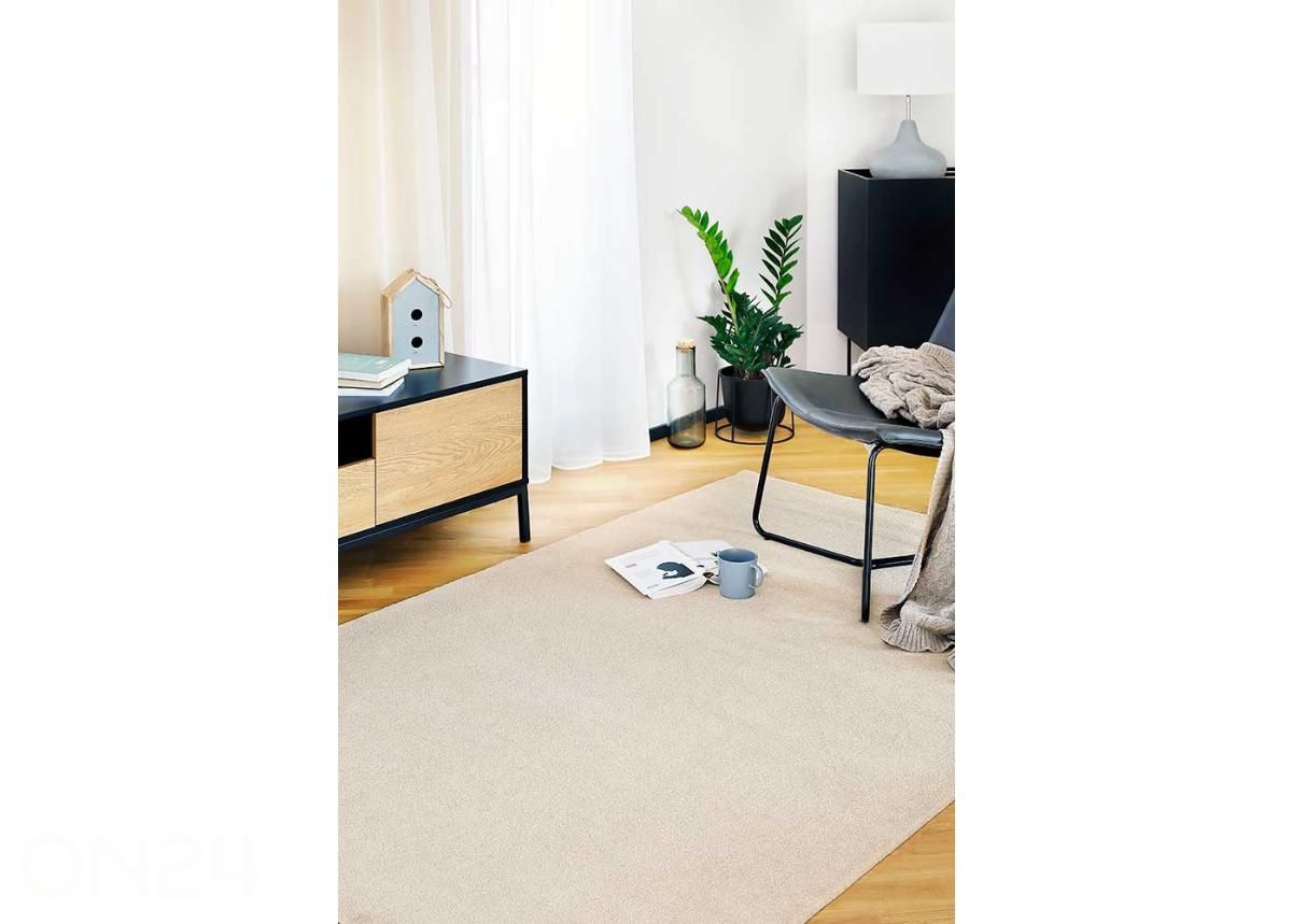 Narma veluurvaip Eden™ cream ümar Ø 133 cm suurendatud