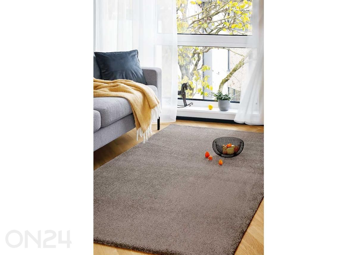 Narma veluurvaip Noble™ brown ümar Ø 133 cm suurendatud