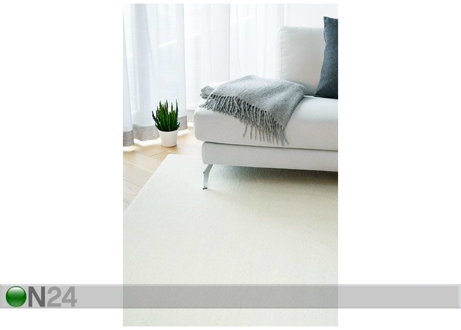 Narma veluurvaip Noble white 200x300 cm suurendatud