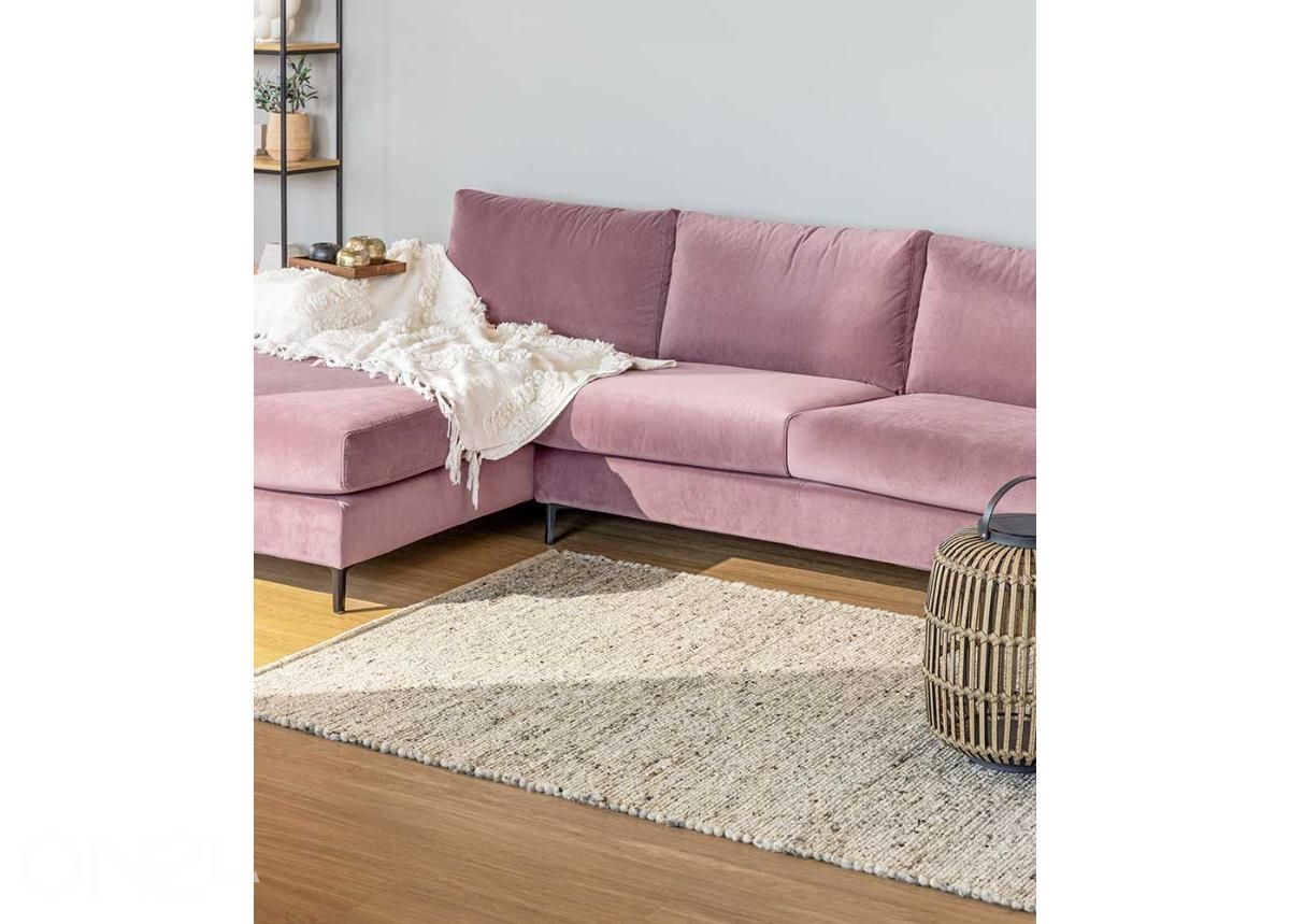Narma villane käsikootud vaip Hygge beige 140x200 cm suurendatud