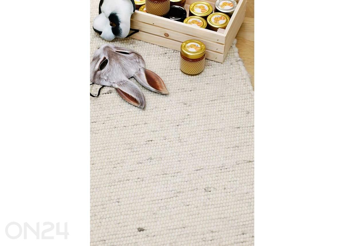 Narma villane käsikootud vaip Hygge white 140x200 cm suurendatud
