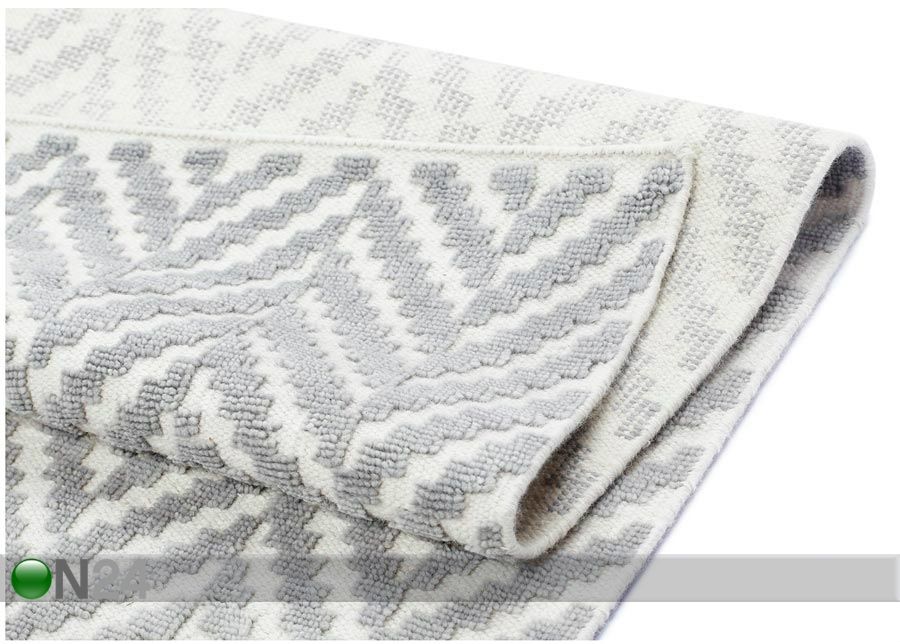Narma villane käsikootud vaip Kuusamo white-grey 160x230 cm suurendatud