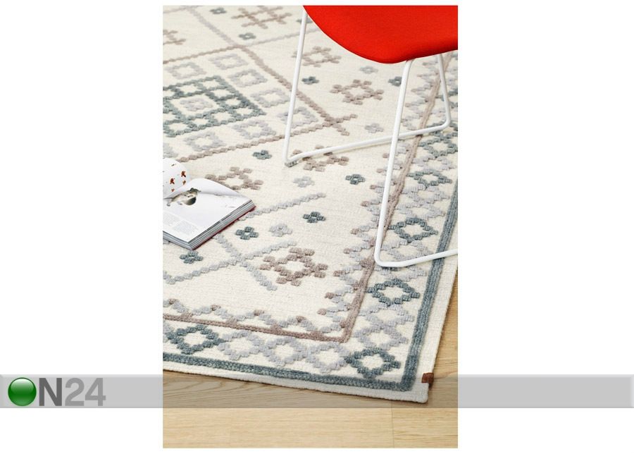 Narma villane käsikootud vaip Palanga grey-beige 160x230 cm suurendatud