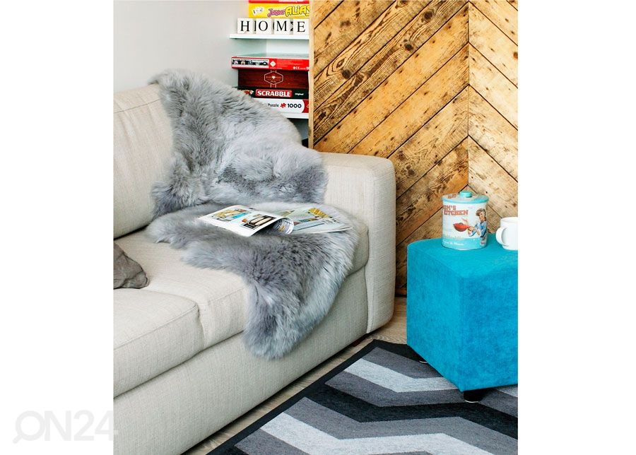 Naturaalne lambanahk Merino grey Duo ±60x180 cm suurendatud