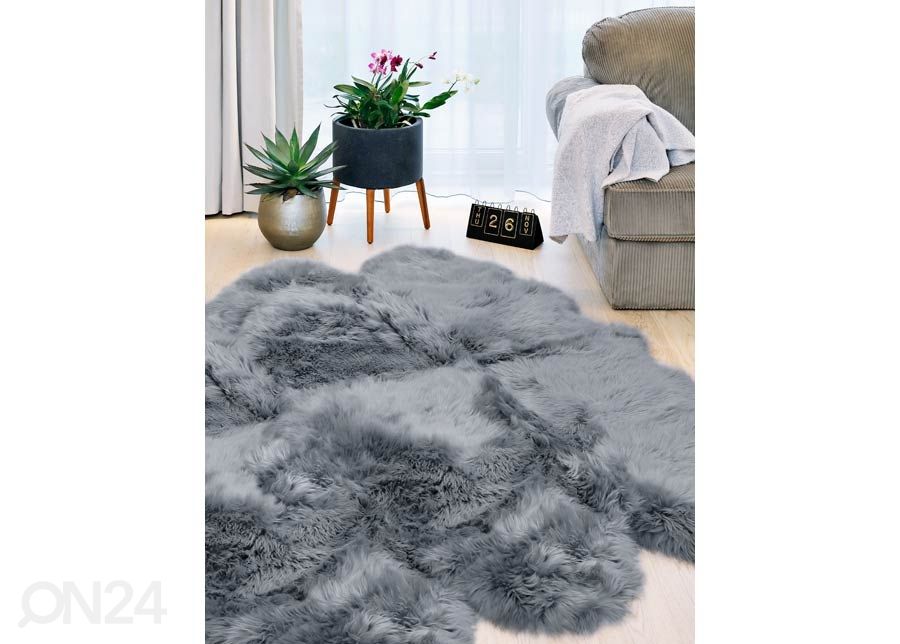 Naturaalne lambanahk Merino grey Octo ±170x180 cm suurendatud