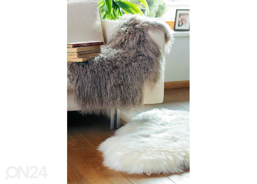 Naturaalne lambanahk Merino natural white Octo ±170x180 cm suurendatud