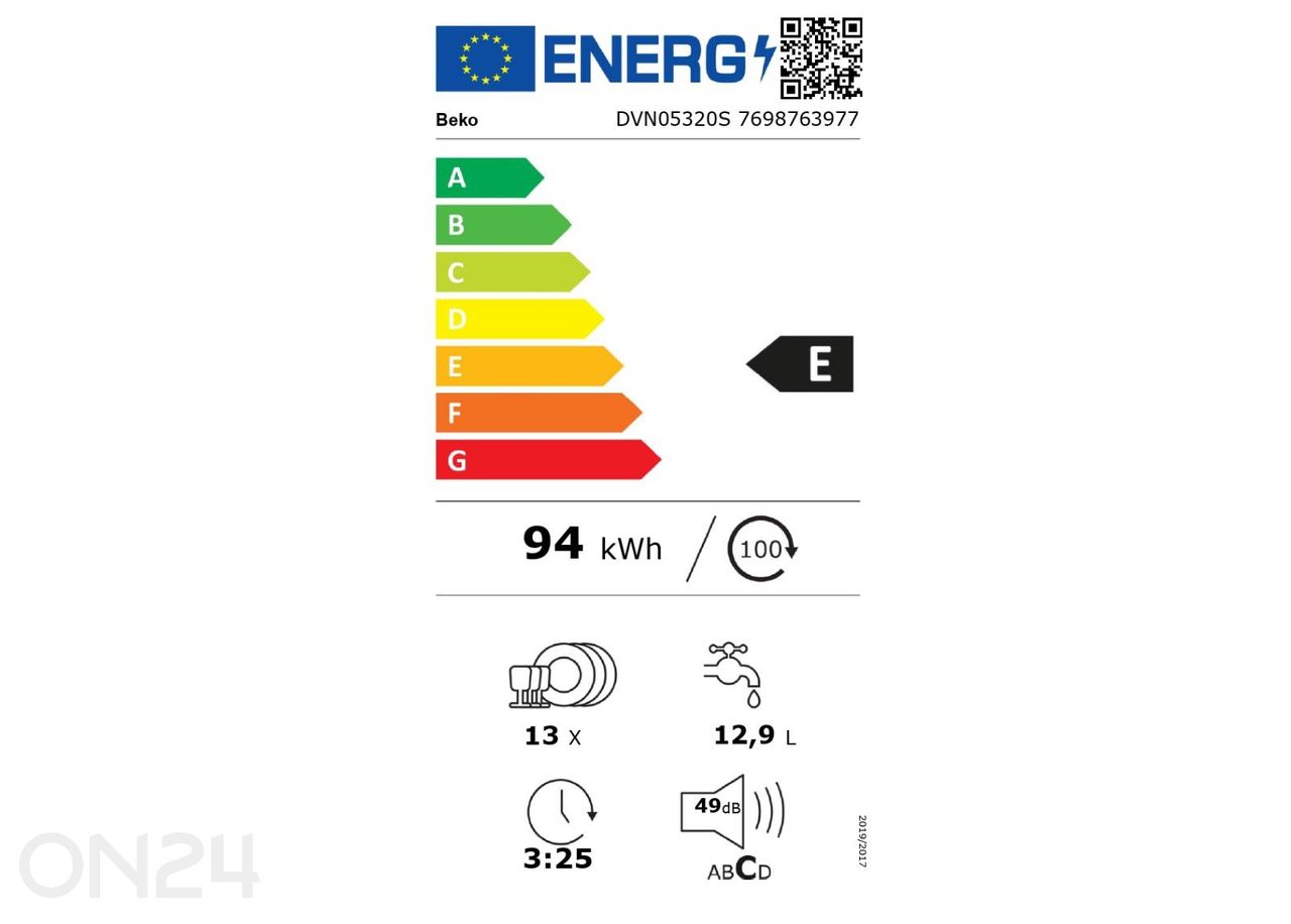 Nõudepesumasin Beko DVN05320S suurendatud
