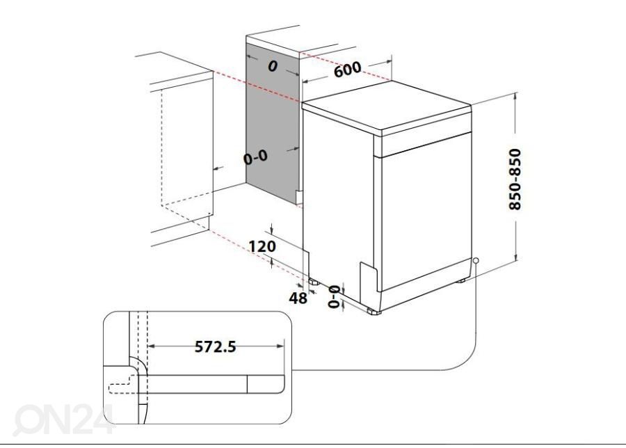 Nõudepesumasin Hotpoint-Ariston HFC3C41CWX suurendatud