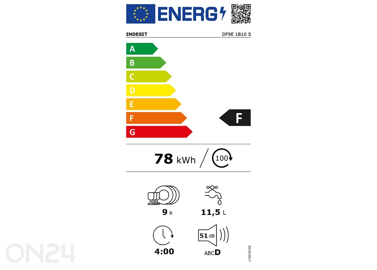 Nõudepesumasin Indesit DF9E1B10S suurendatud