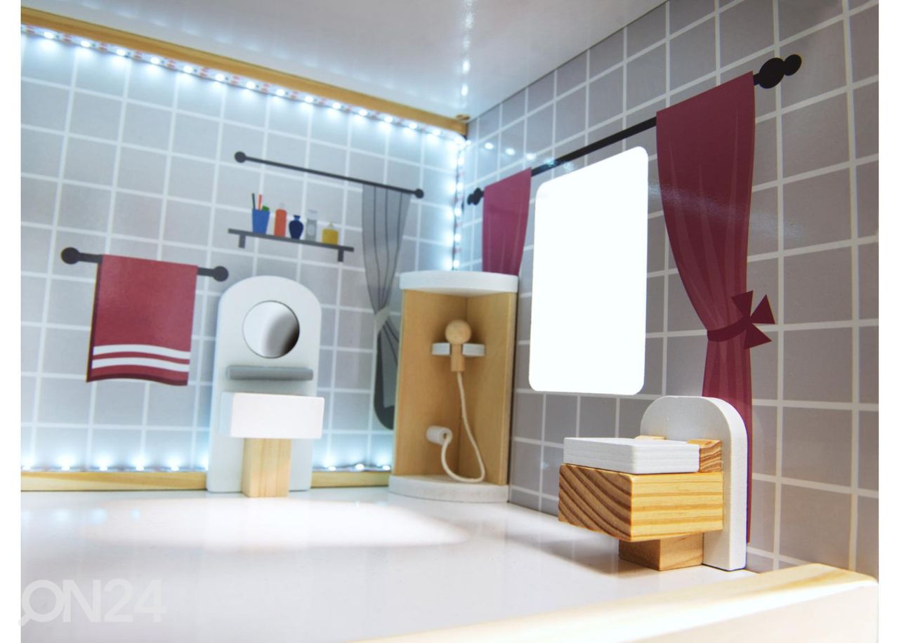 Nukumaja + mööbel 78 cm LED tuledega suurendatud