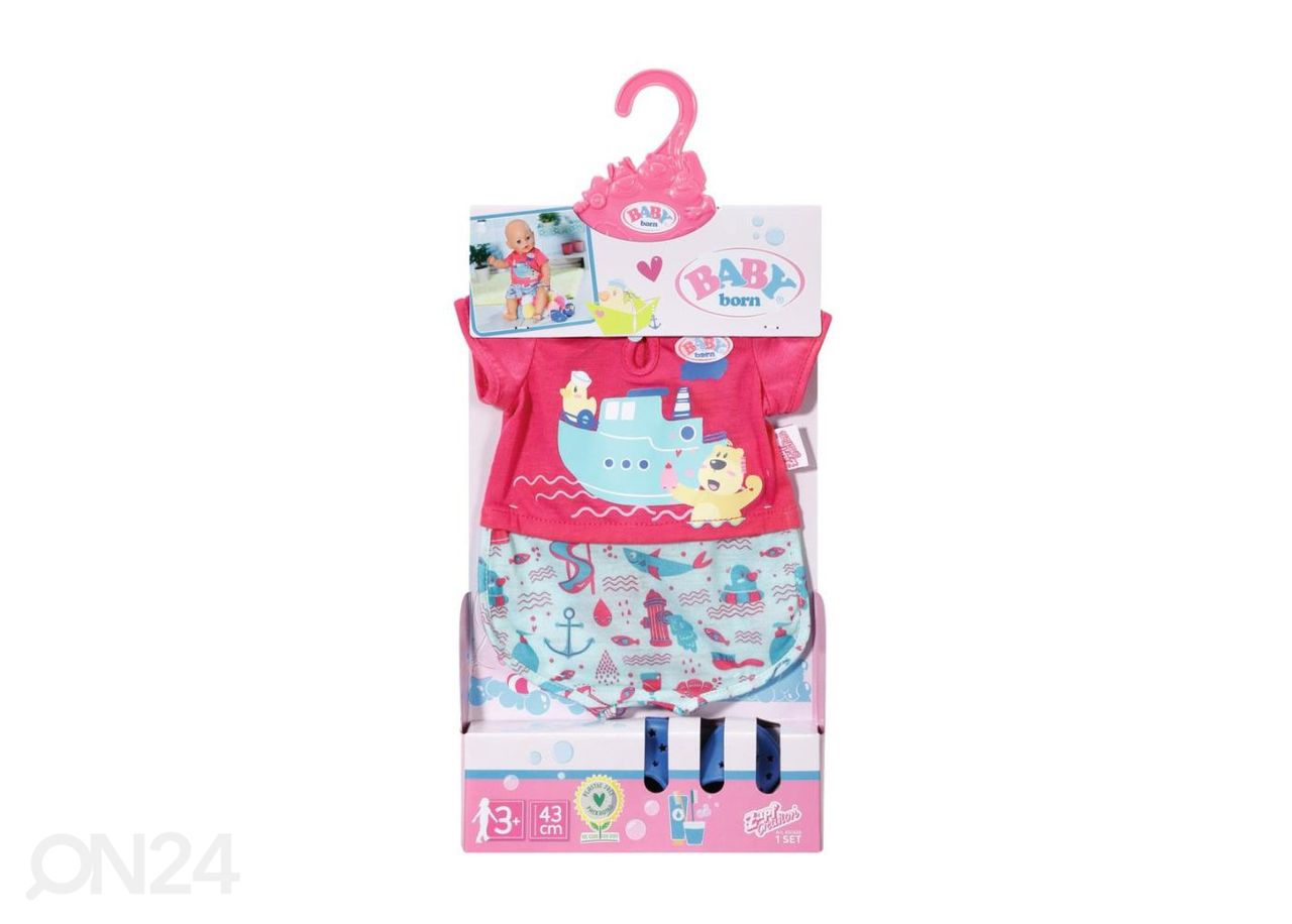 Nukuriiete komplekt jalanõudega Bath Pyjamas BABY BORN 43cm suurendatud