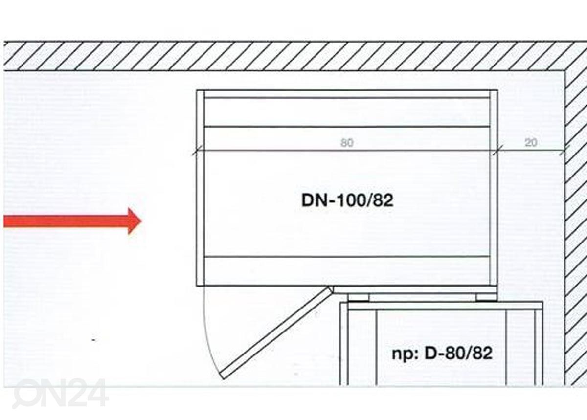 Nurgakapp (alumine) 100 cm suurendatud