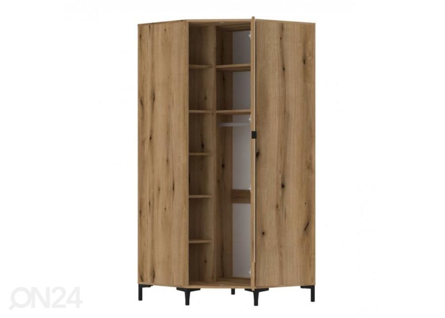Nurgariidekapp Ricko 90x90 cm, valge/tamm suurendatud