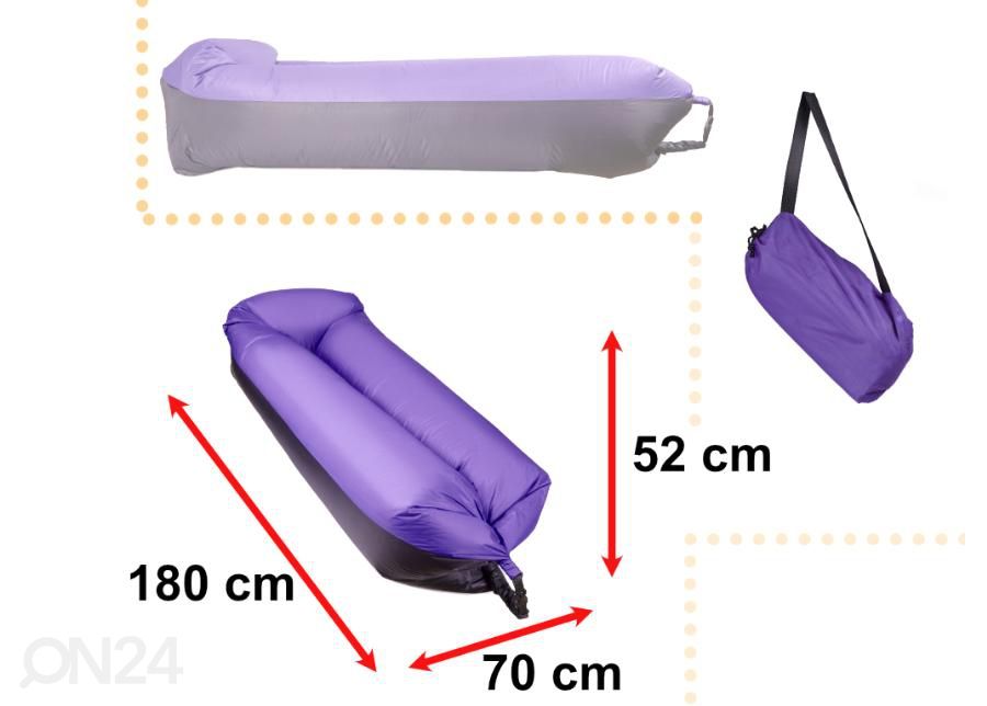 Õhkdiivan Lazy Bag Sofa 180x70 cm suurendatud