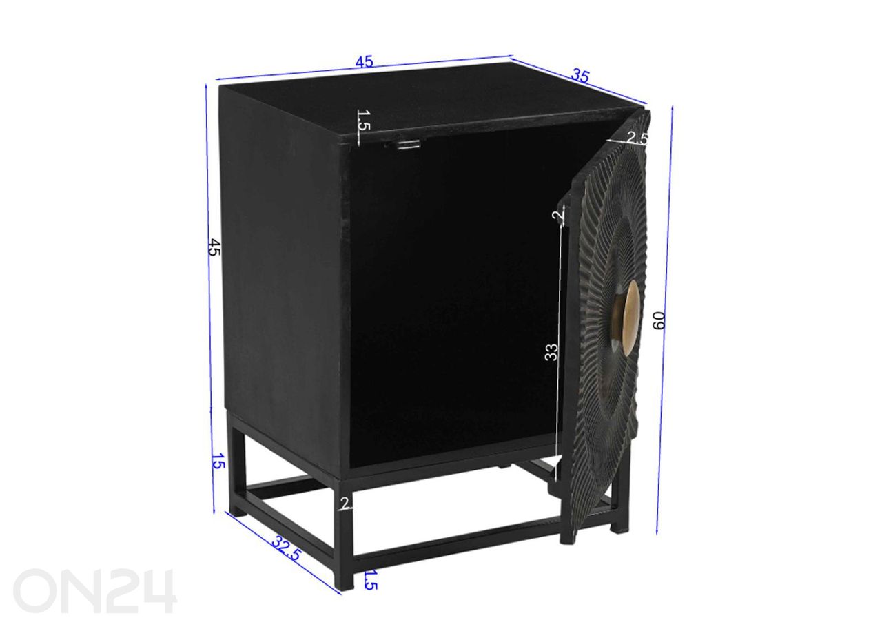 Öökapp Black Smooth 45 cm suurendatud