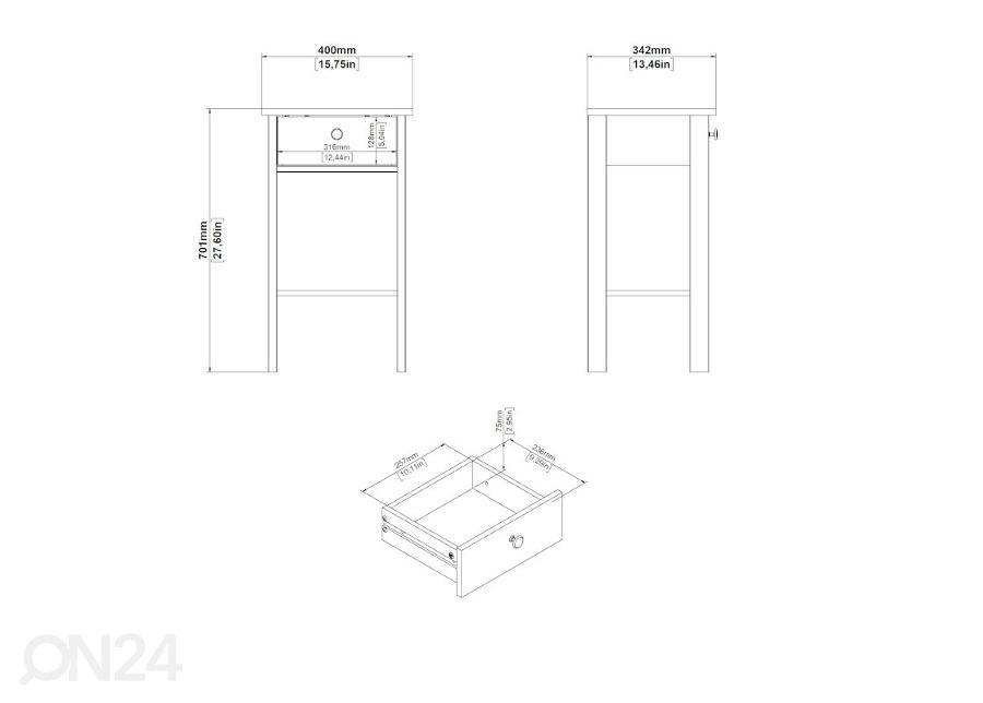 Öökapp Madrid 40 cm suurendatud