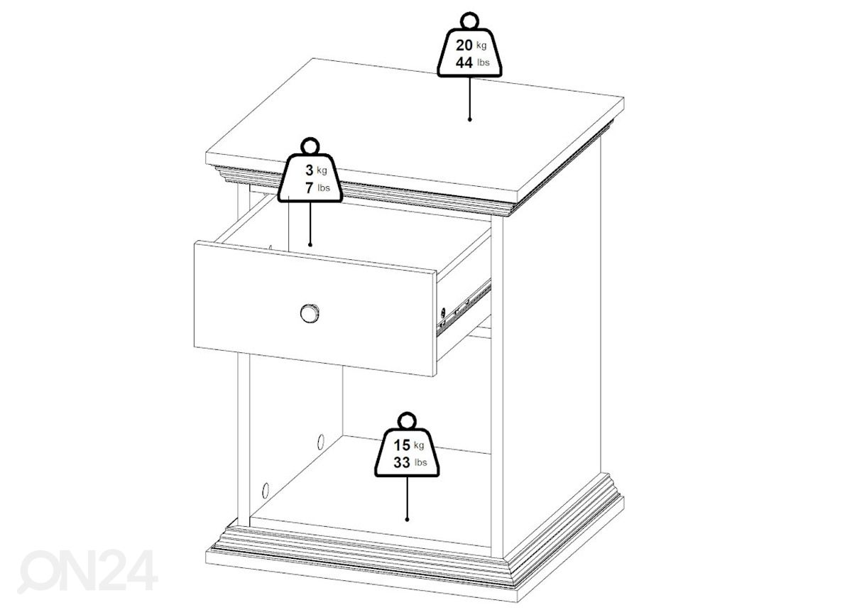 Öökapp North 47,8 cm suurendatud