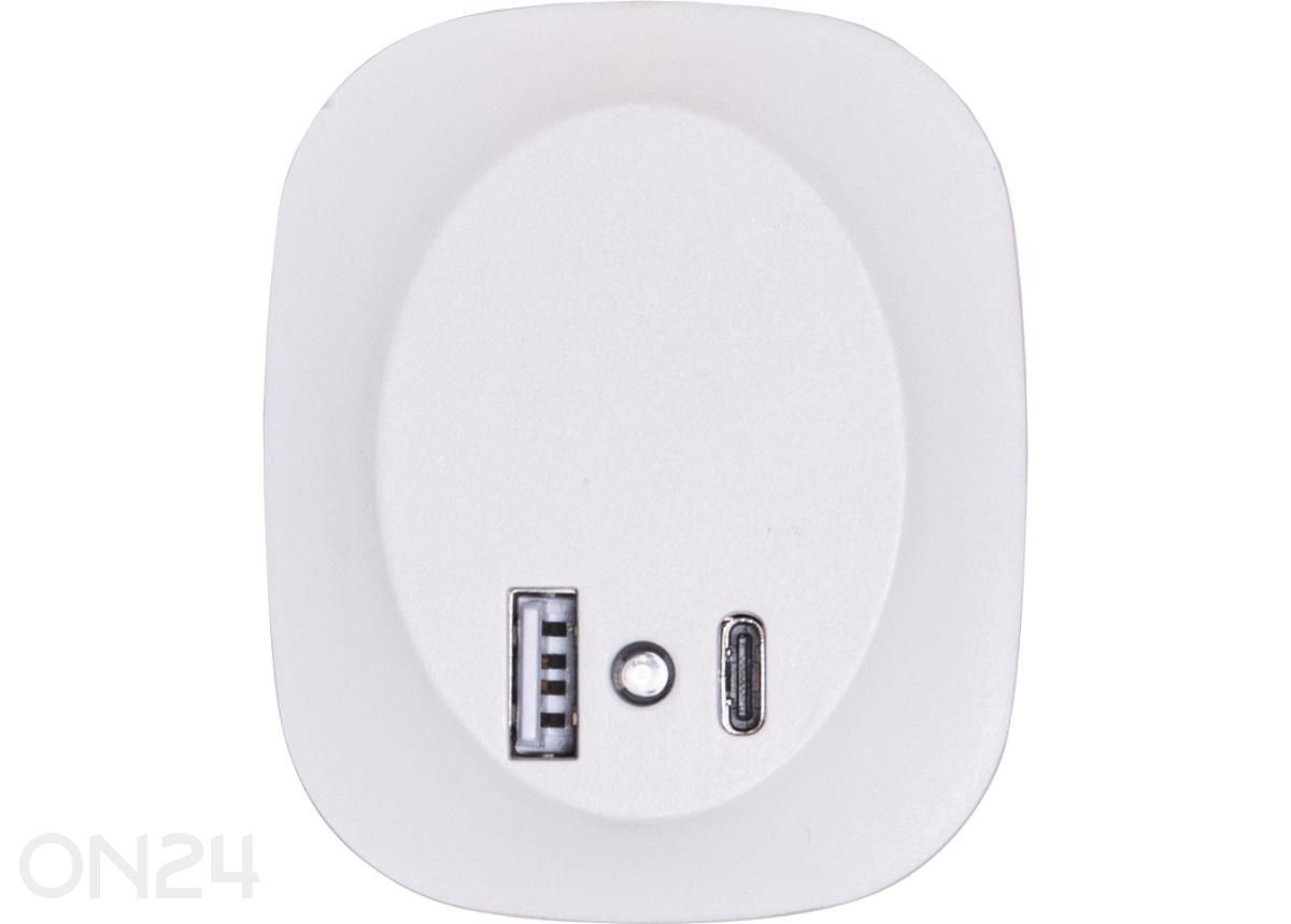 Öölamp USB-laadijaga suurendatud