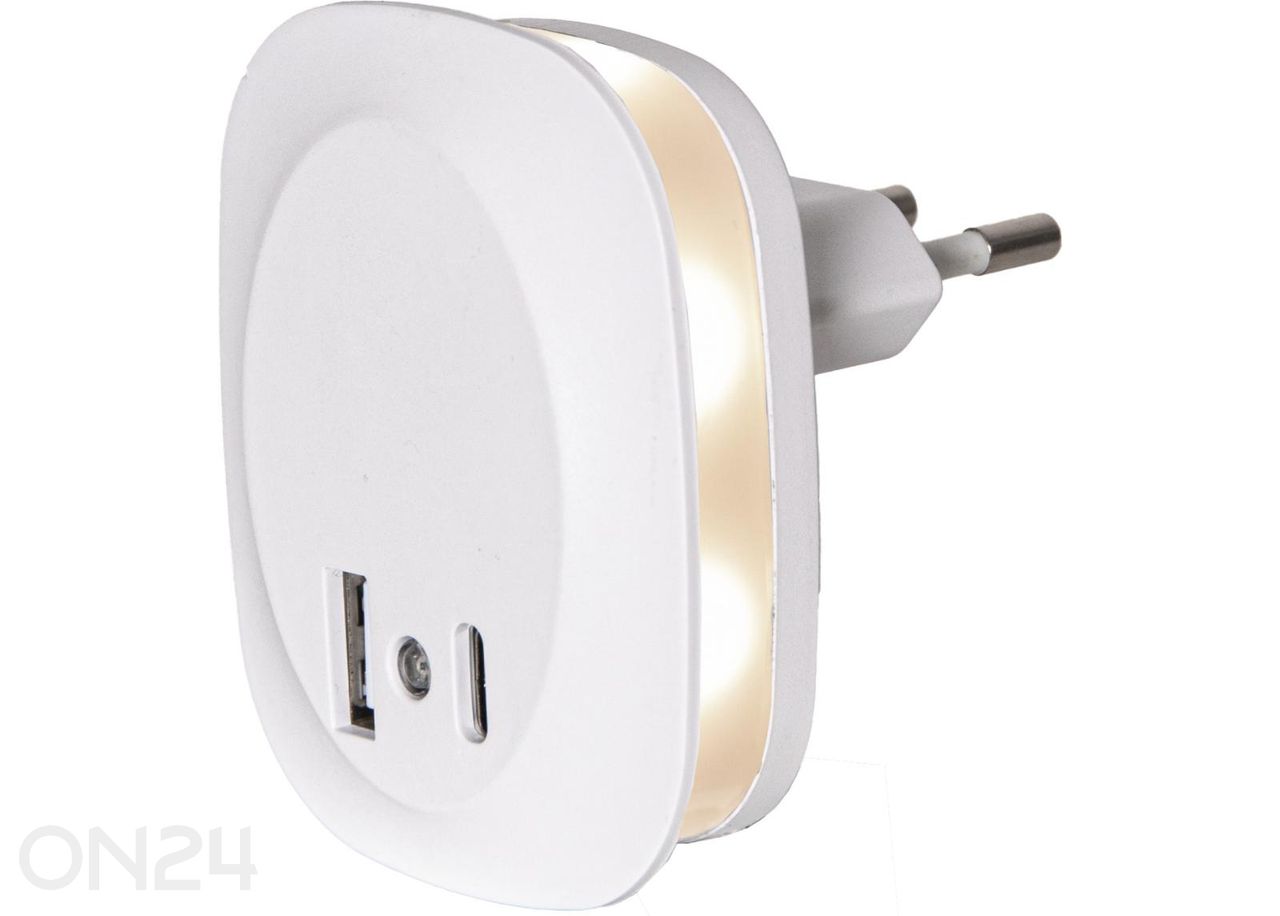 Öölamp USB-laadijaga suurendatud