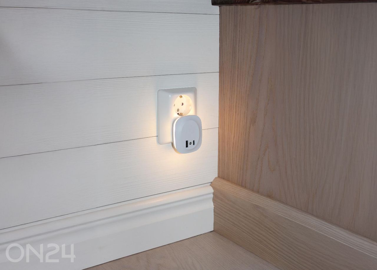 Öölamp USB-laadijaga suurendatud