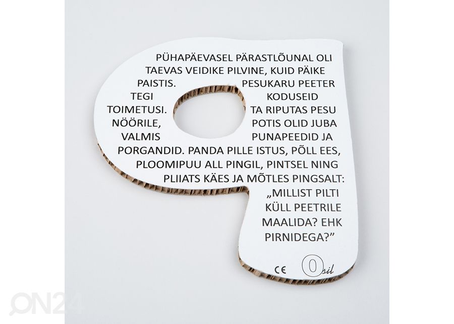 Osil dekoratiivnetäht P suurendatud