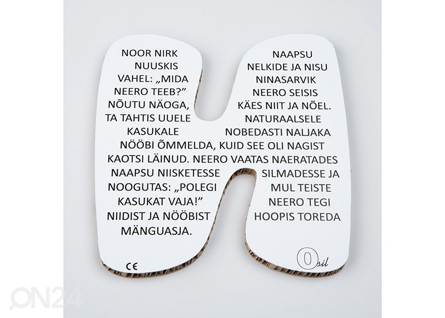 Osil dekoratiivtäht N suurendatud