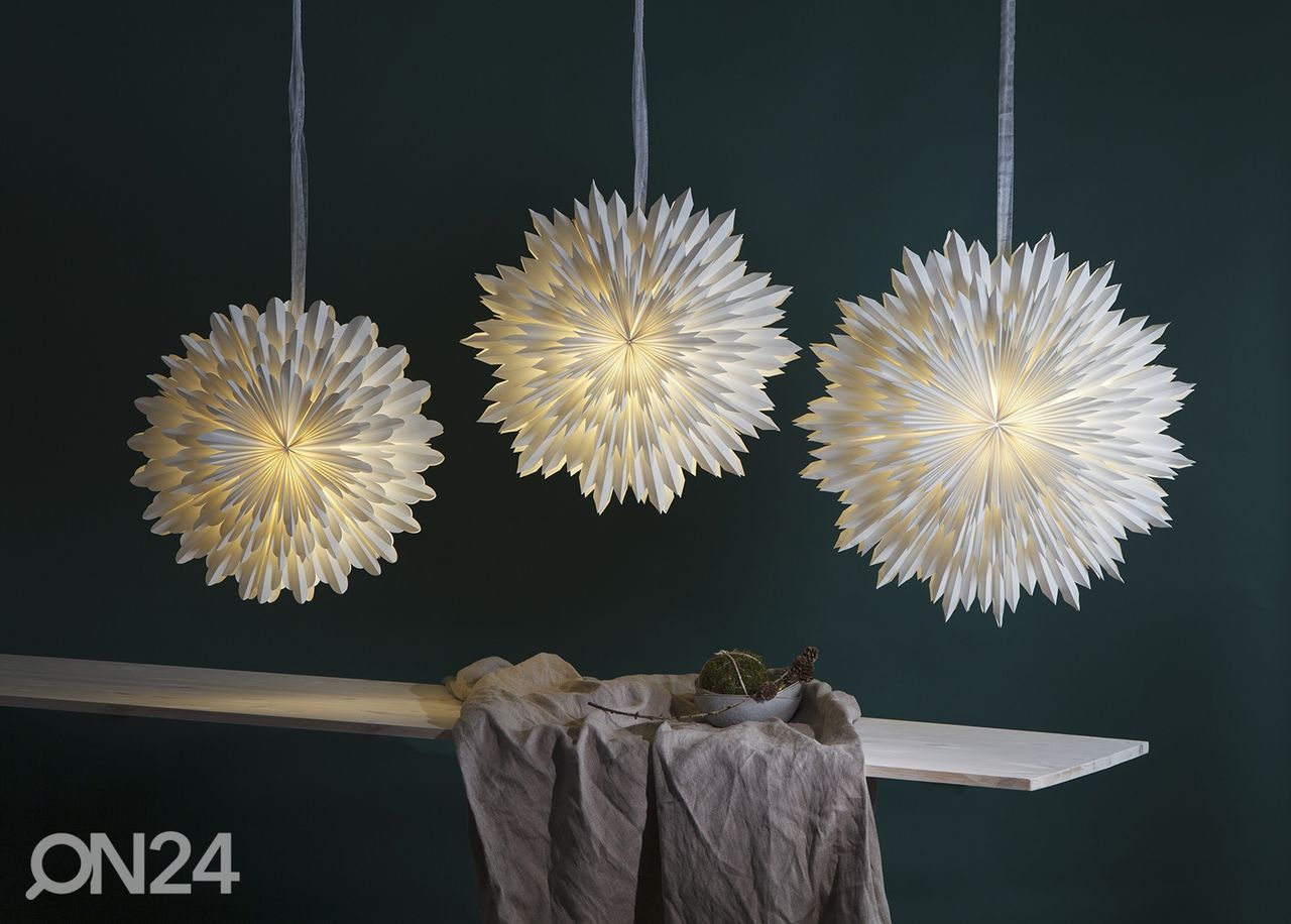Paberist täht Ice 70 cm, valge suurendatud