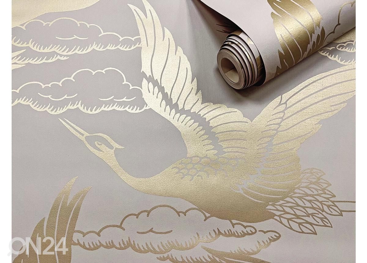 Pabertapeet Metallic Cranes suurendatud