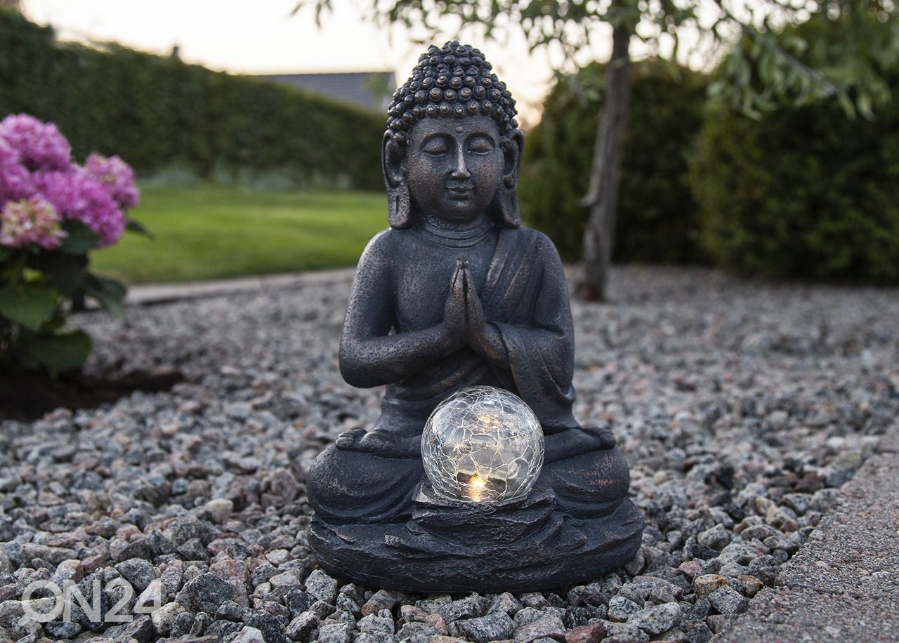 Päikesepaneeliga dekoratsioon Buddha suurendatud