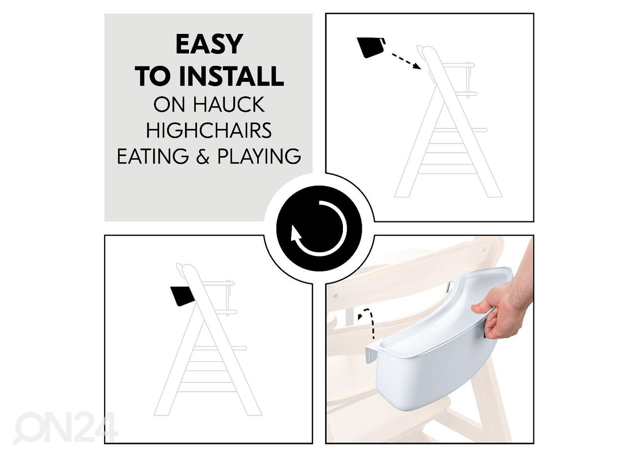 Panipaik söötmistooli seljatoele Hauck At Home Highchair Box S valge suurendatud