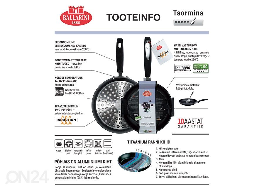 Pann Ballarini Taormina Ø 20 cm suurendatud