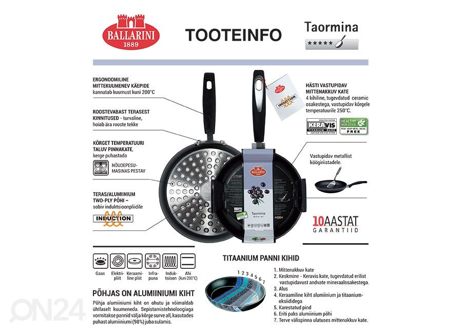 Pann Ballarini Taormina Ø 24 cm suurendatud