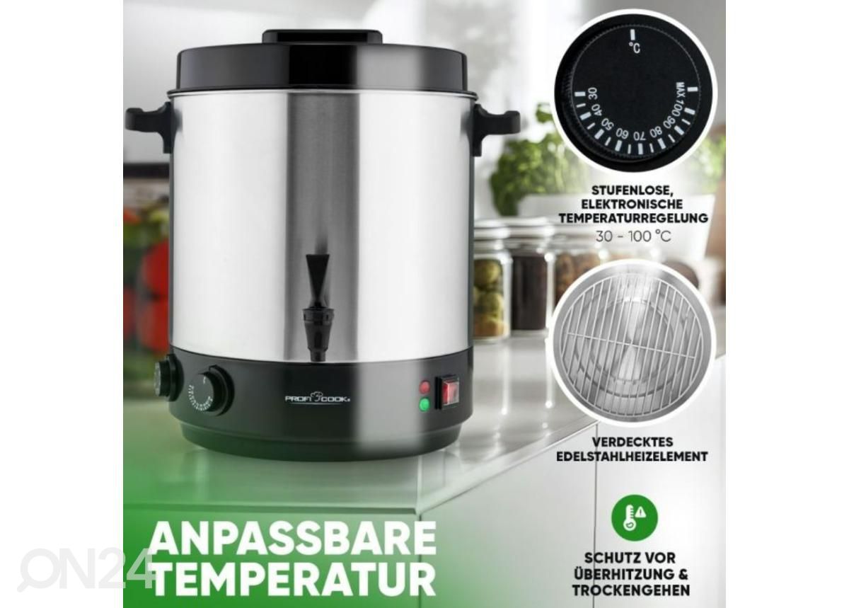 Pastöriseerija-joogimahuti 32L ProfiCook PCEKA1283 suurendatud