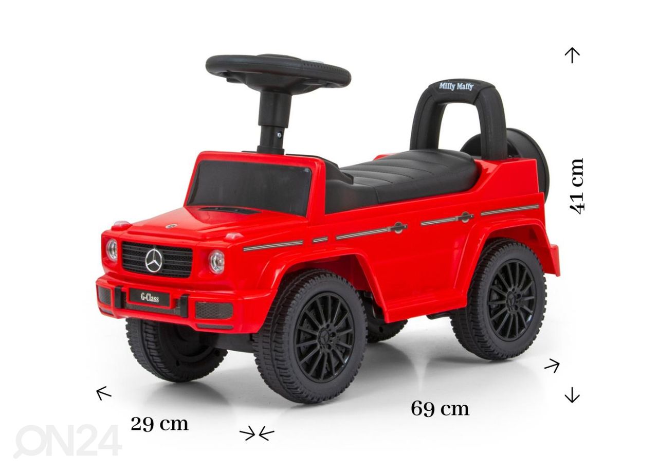 Pealeistumisauto Mercedes G350D punane suurendatud