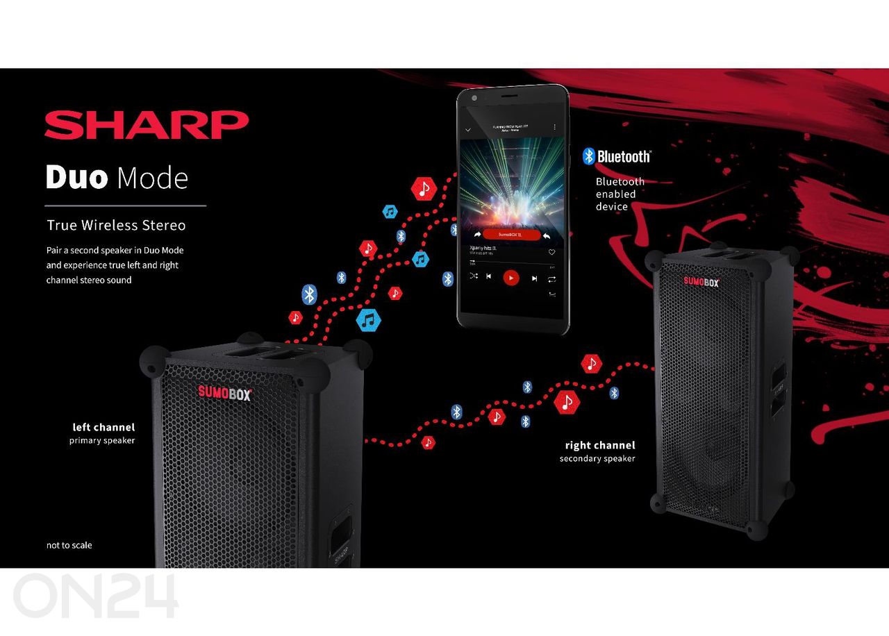 Peokõlar Sharp SUMOBOX, 120W RMS, must suurendatud