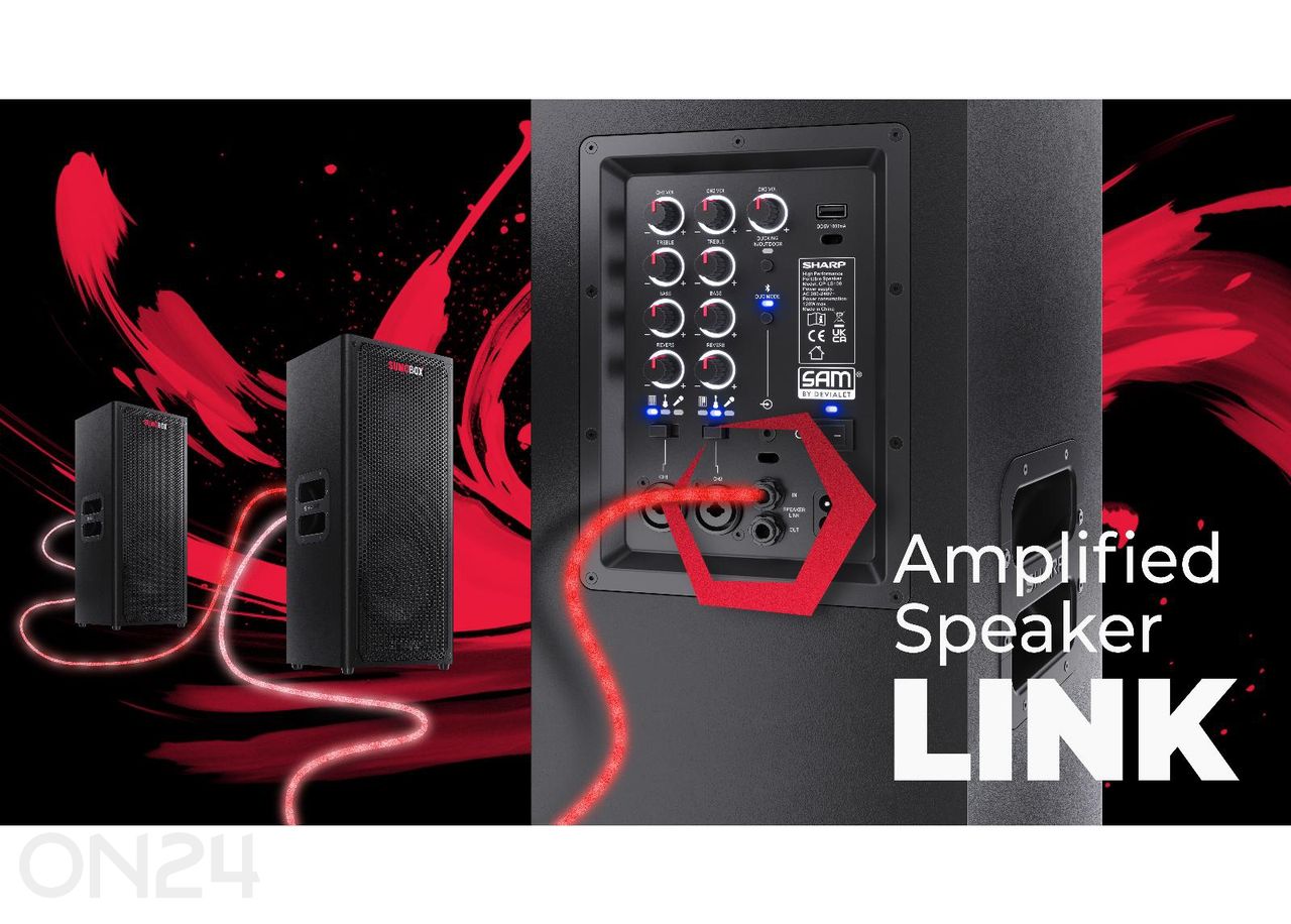 Peokõlar Sharp SUMOBOX, 120W RMS, must suurendatud