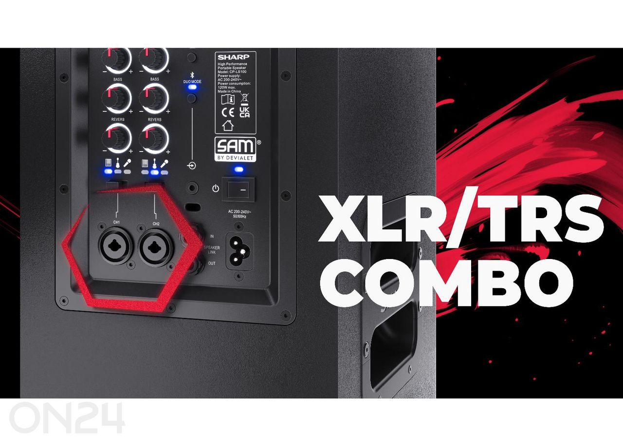 Peokõlar Sharp SUMOBOX, 120W RMS, must suurendatud