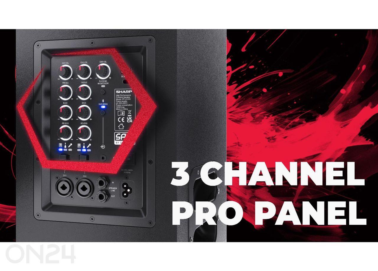 Peokõlar Sharp SUMOBOX, 120W RMS, must suurendatud