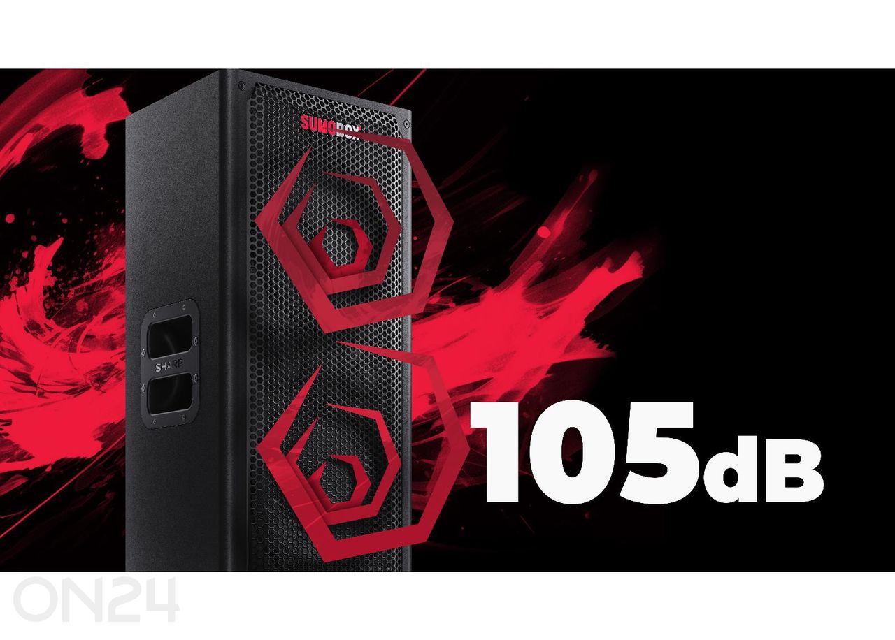 Peokõlar Sharp SUMOBOX, 120W RMS, must suurendatud